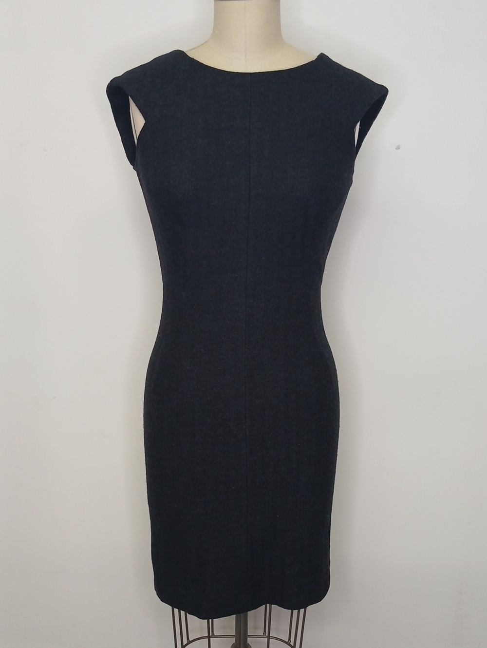 Banana Republic Dark Grey Wool Cap Sleeve Knit Bodycon Sheath Dress /6